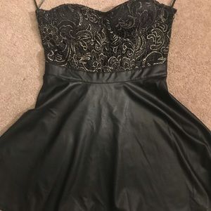 Strapless leather dress from forever 21